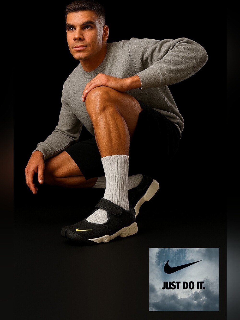 Nike Air Rift split Toe Tabi shoes, men’s size 9, style code 308662-023.